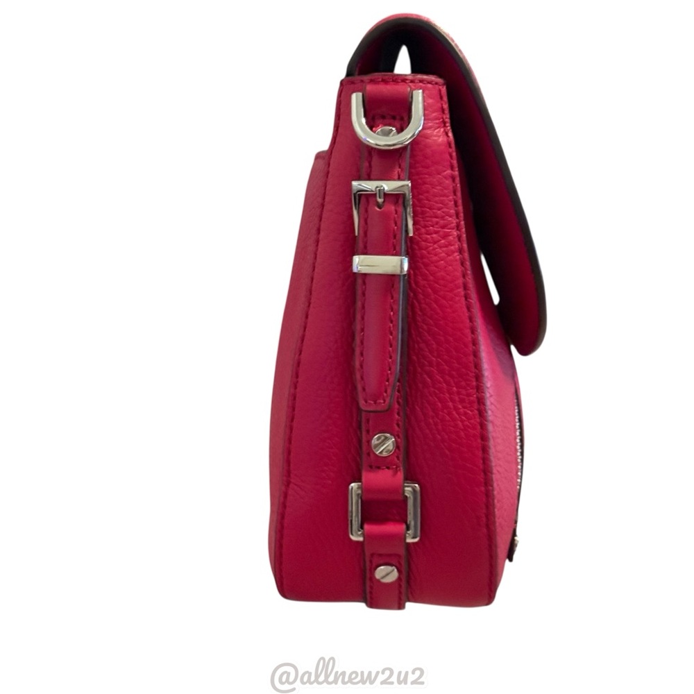 Michael Kors Medium Evie Flap Shoulder Bag Bright Red (pink) HP - Picture 4 of 14